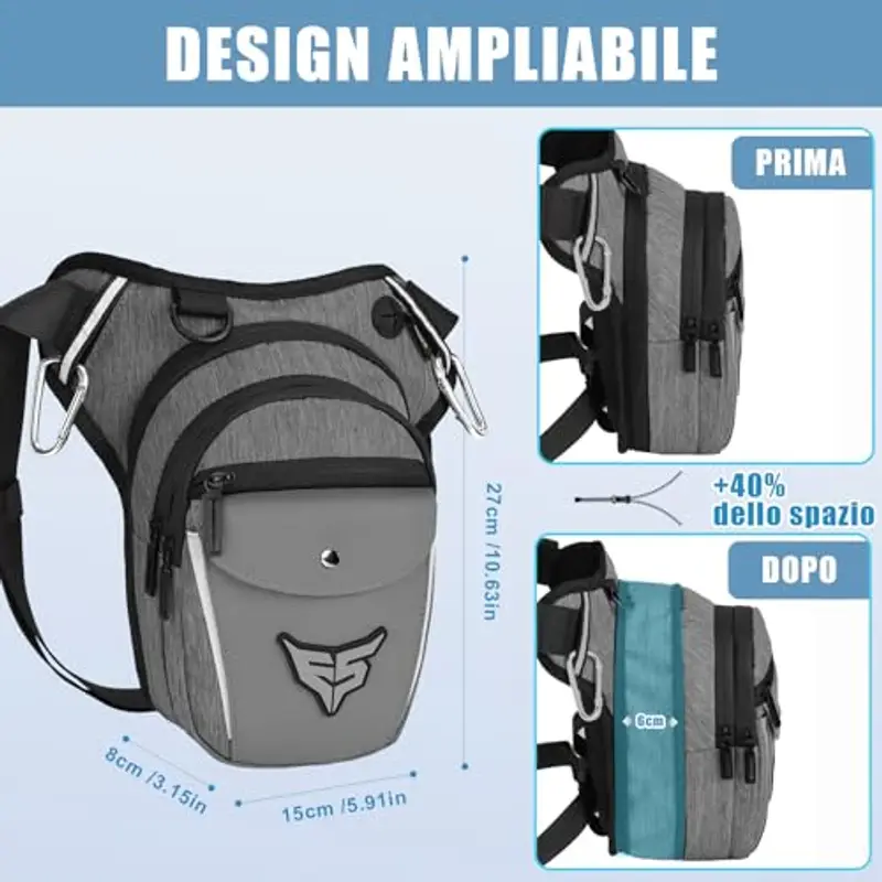 Eshow Borsello Uomo Grigio 1599206 miniatura 3