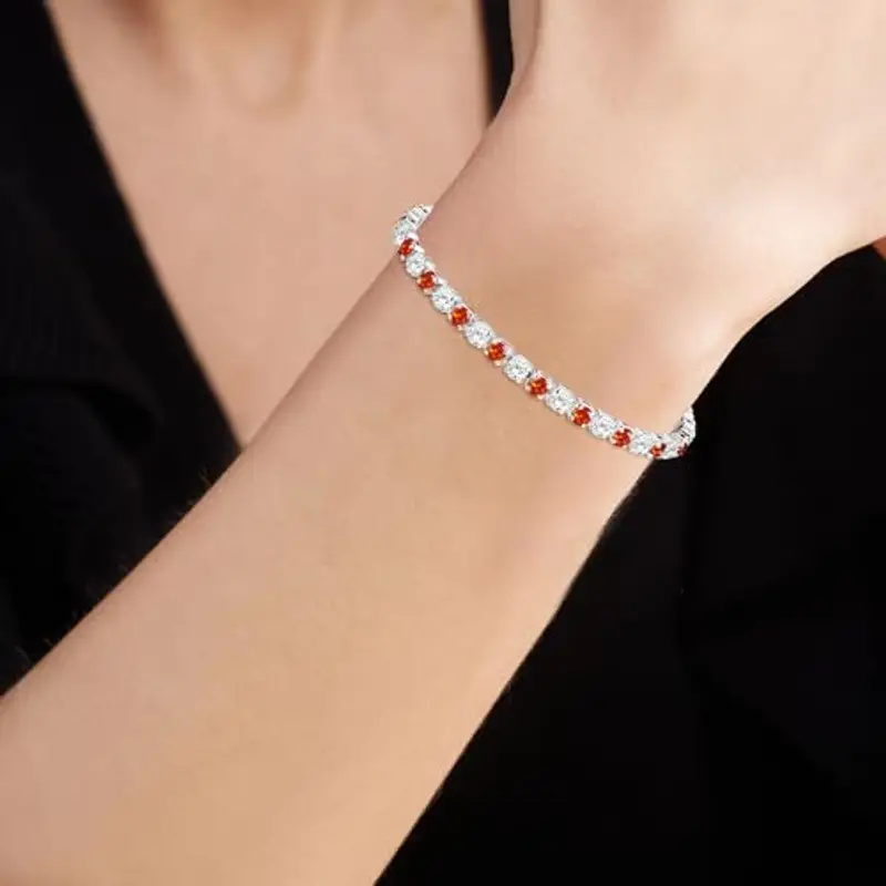 Esmoly Bracciale Donna Argento Bracciale Tennis con 12 Colori di Pietre Natali e 5A Sparkle Zircone Regolabile Regalo miniatura 2