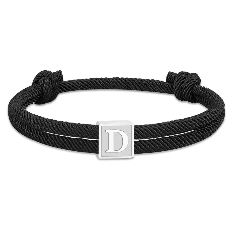ESMOLY Bracciale Uomo Iniziale Corda Argento