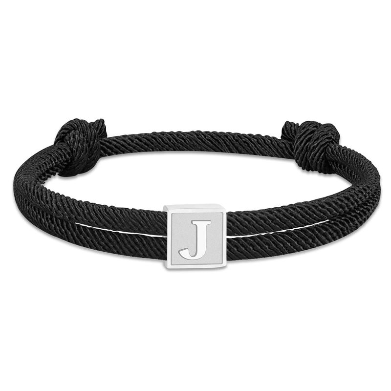 ESMOLY Bracciale Uomo Iniziale Argento