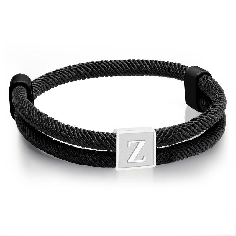 ESMOLY Bracciale Uomo Iniziale Corda Intrecciata