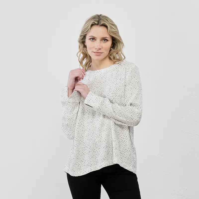 Blusa bianca fantasia a pois