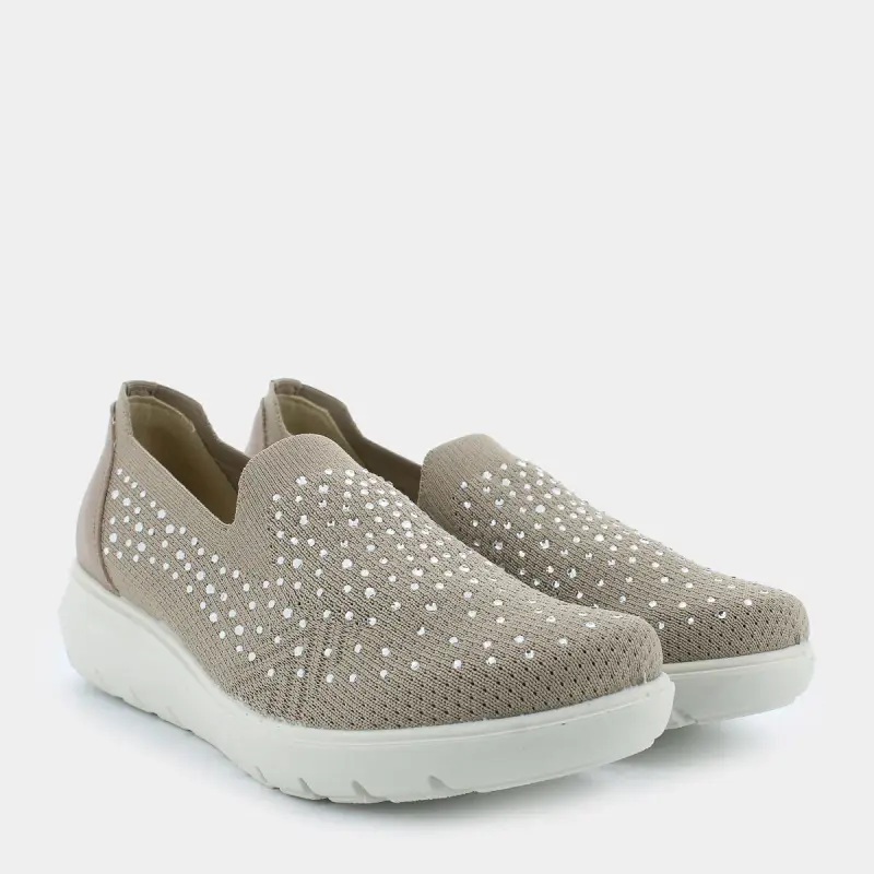 Sneakers Essem da Donna, beige miniatura 2