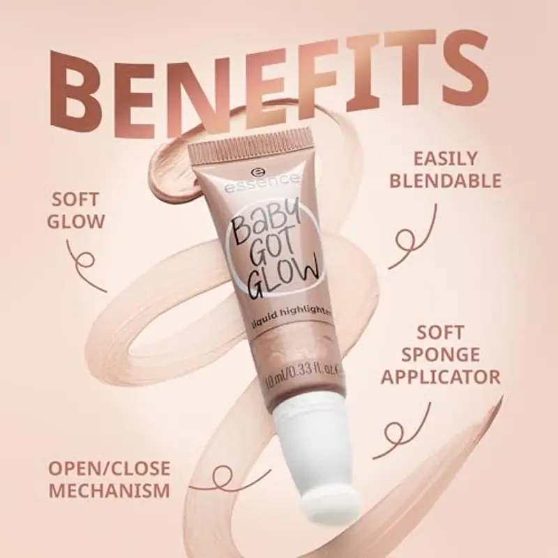 essence Baby Got Glow n. 10 - Illuminante liquido, oro, ideale per definire, risultato immediato, facile da rimuovere miniatura 3