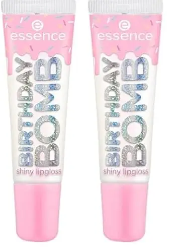 Essence Cosmetics Birthday Bomb Shiny Lipgloss, Naturale, Lucida, Rugiadosa, 10 ml