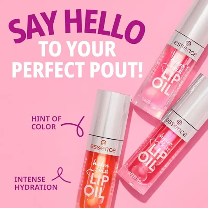 Essence Cosmetics Hydra Kiss Olio Labbra, Idratante, Curativo, con Oli, Lucida, Rugiadosa, 4 ml miniatura 3