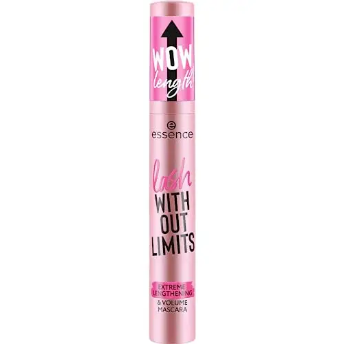 Essence Cosmetics lash WITHOUT LIMITS EXTREME LENGTHENING & VOLUME MASCARA, lunga durata, volumizzante, ultra nero miniatura 3
