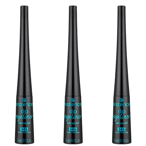 essence dip eyeliner waterproof 24h long-lasting, n. 01, nero, lunga durata, definendo, altamente pigmentato, vegano,