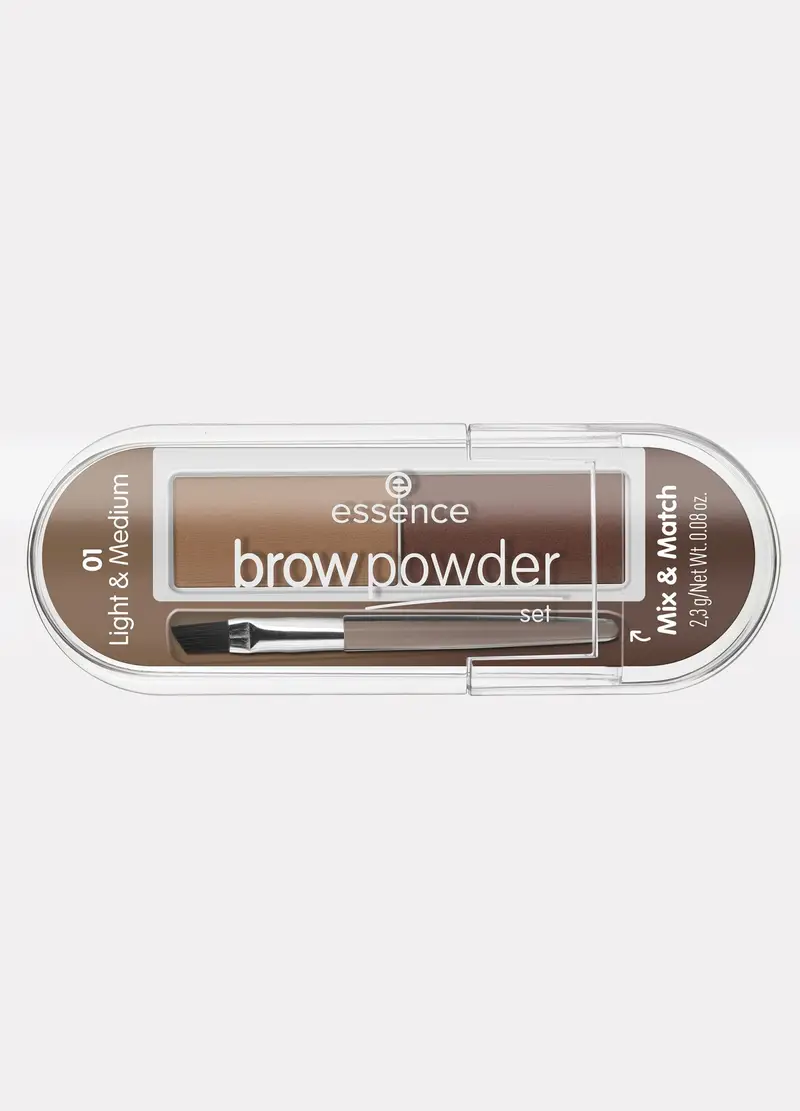 ESSENCE, Essence Brow Powder Set Per Sopracciglia 01, Donna, Marrone, Taglia: FASUL