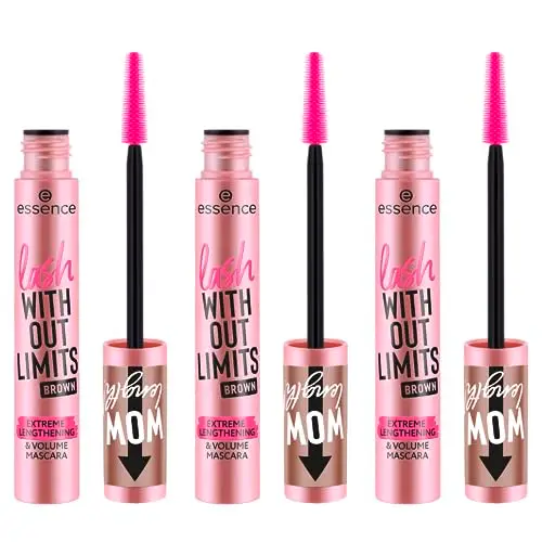 Essence Lash WITHOUT LIMITS BROWN EXTREME LENGTHENING & VOLUME MASCARA, N. 02, marrone, a lunga durata, volumizzante,