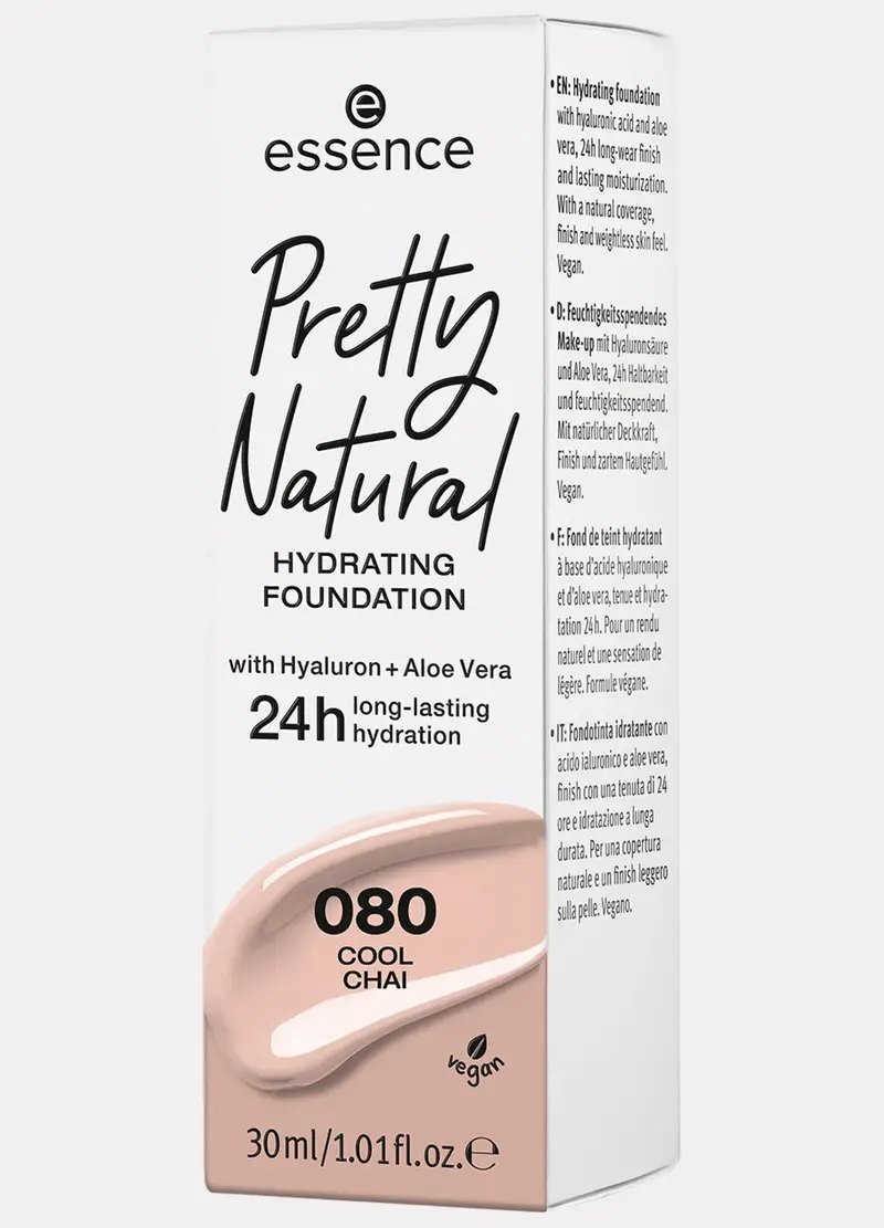 Essence Pretty Natural Fondotinta Viso Effetto Idratante 080, Donna, Rosa cipria