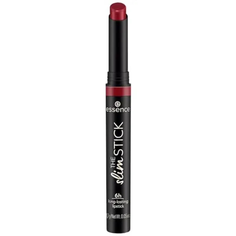 essence The Slim Stick n. 107 - Rossetto, colore rosso, lunga durata, nutriente, effetto immediato, colori intensi, opaco, vegano, senza profumo, senza alcool, senza parabeni, 1 confezione da 1,7 g