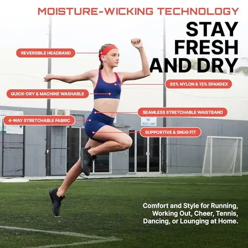 Essenclo Girls Clothing Athletic Sets Sleeveless Crop Tank Tops & Bike Shorts Cheer, Gymnastics, Volleyball Size 3-16 miniatura 3