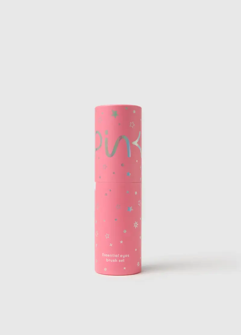 Pink Essential Eyes Brush Set - Kit 4 Pennelli Occhi E Sopracciglia, Donna, Rosa