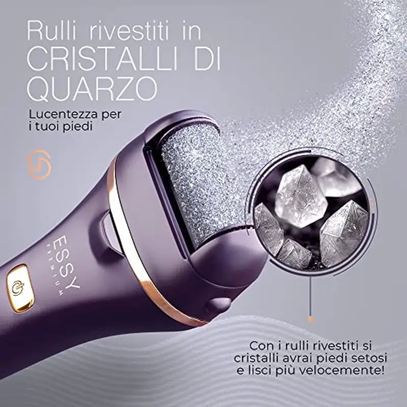 Essy Pedicure Elettrico Professionale Piedi Calli Talloni Screpolati Lima Elettrica per Piedi Togli Calli Pelle Secca Dura Raspa Piedi Professionale Esfoliante Kit per Duroni (Viola) miniatura 2