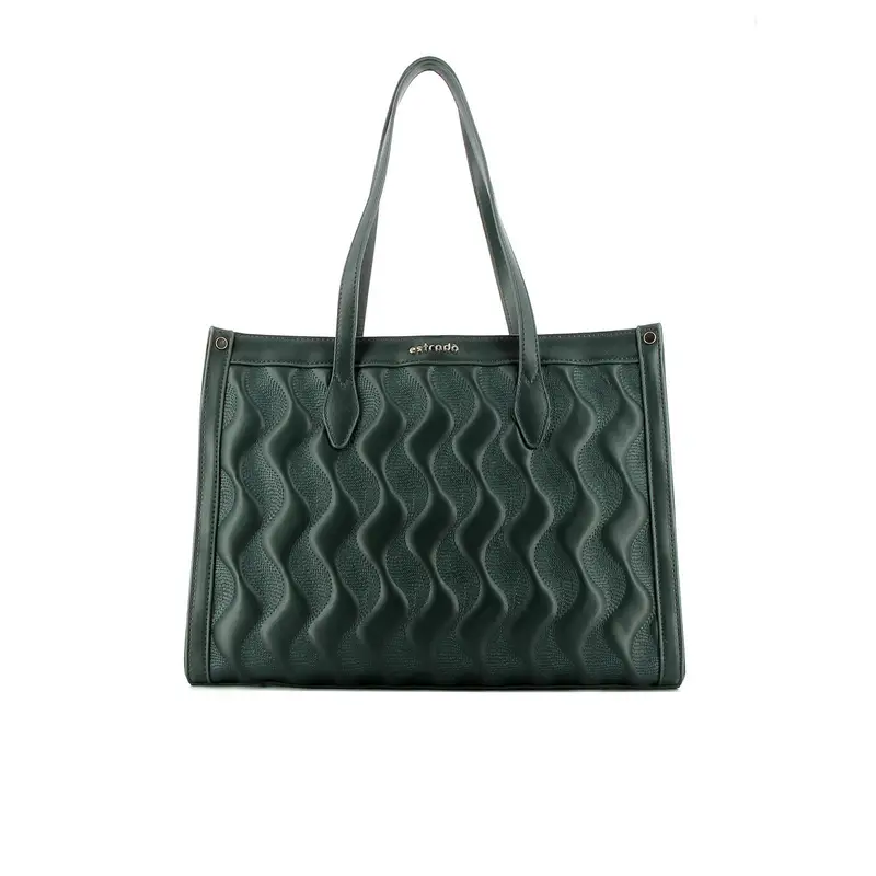 Borsa Tote verde con esterno in rilievo
