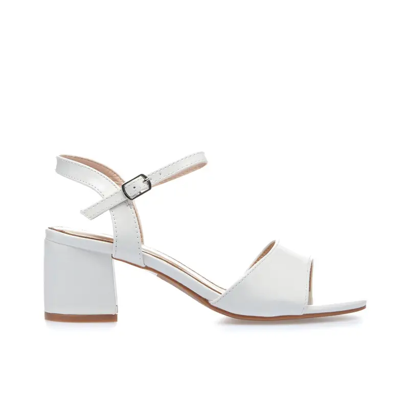 Sandali bianchi con tacco e cinturino