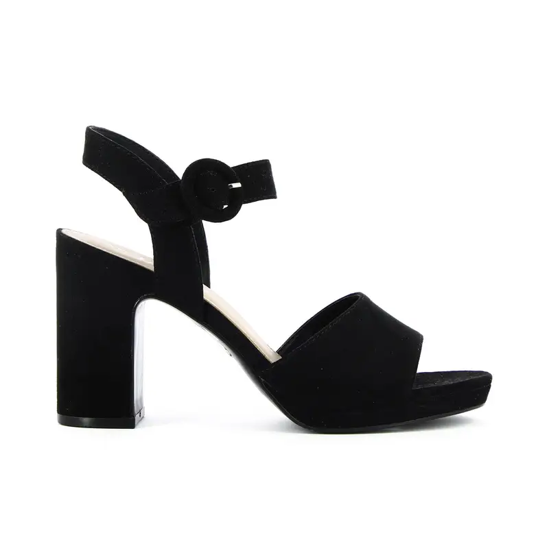 Sandali neri con tacco e plateau