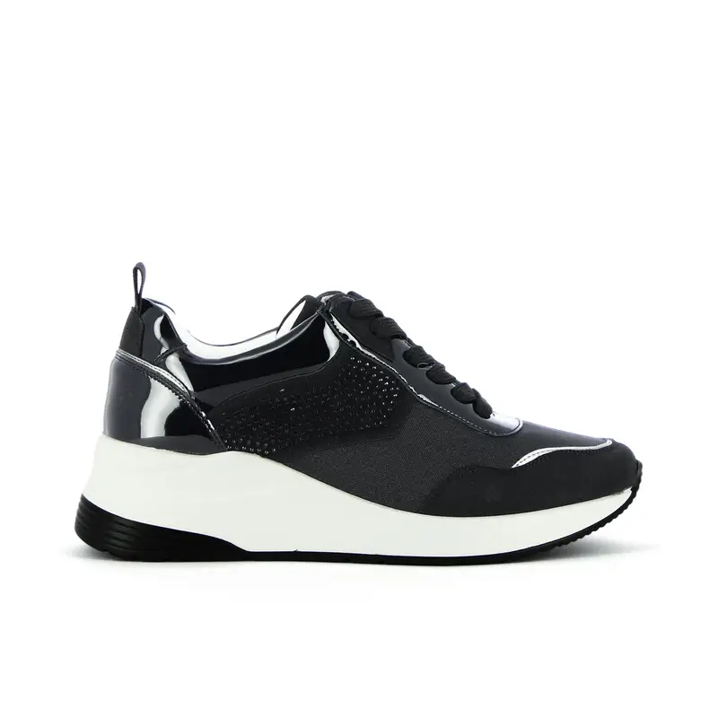 Sneakers nere glitter con strass e suola memory foam