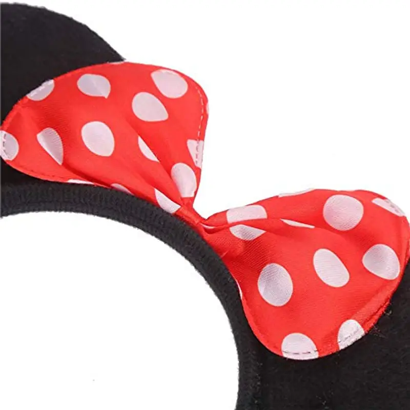 Eterspr 12 Pcs Fascia per Topolino, Topolino Minnie Mouse Fascia, Utilizzata per Mascherata, Festa di Compleanno, Festa Notturna, Club dei Cartoni Animati (Rosso e Nero) miniatura 3