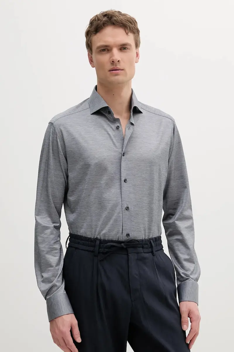 camicia in cotone colore grigio 100013016