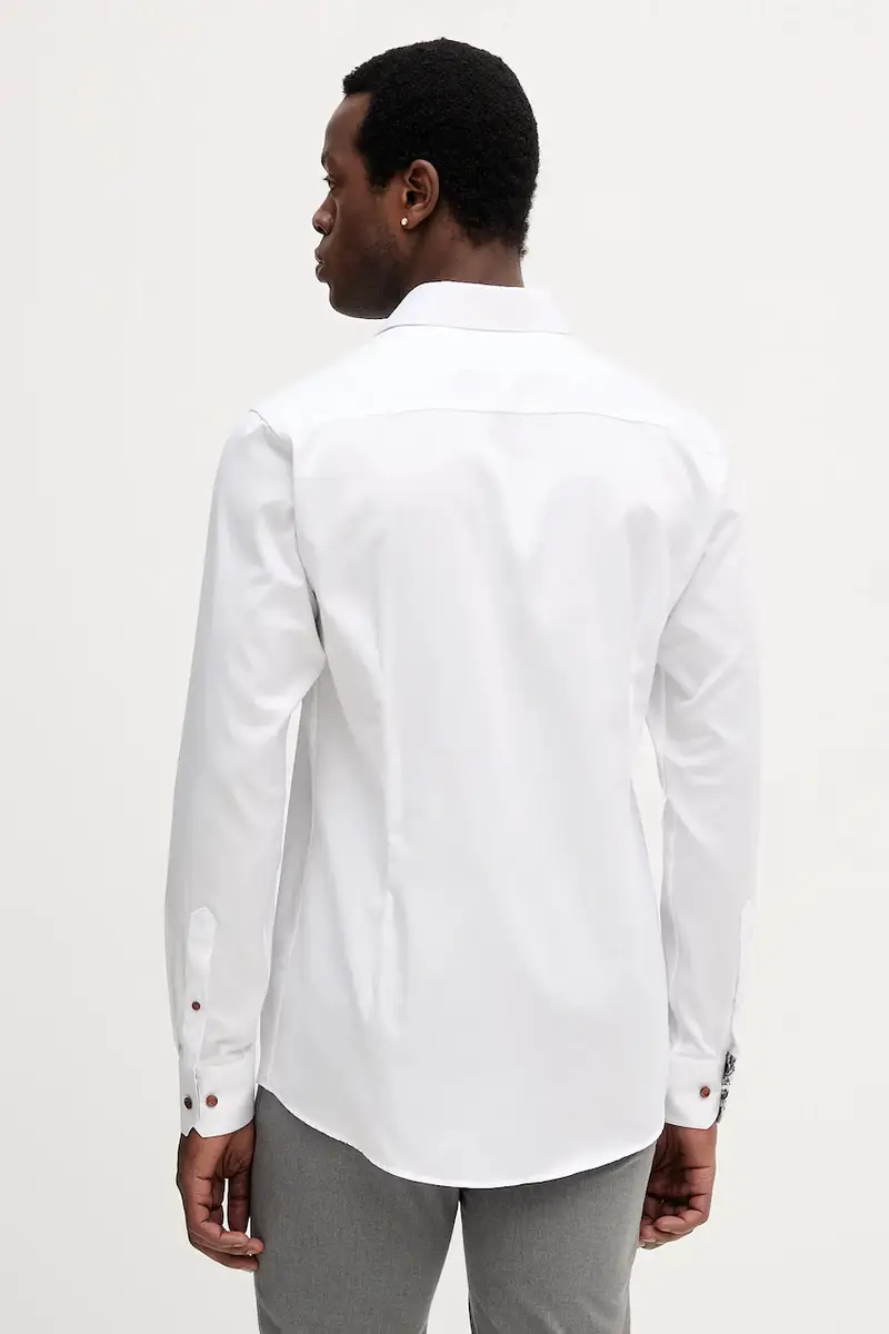 camicia in cotone uomo colore bianco 100013892 miniatura 3