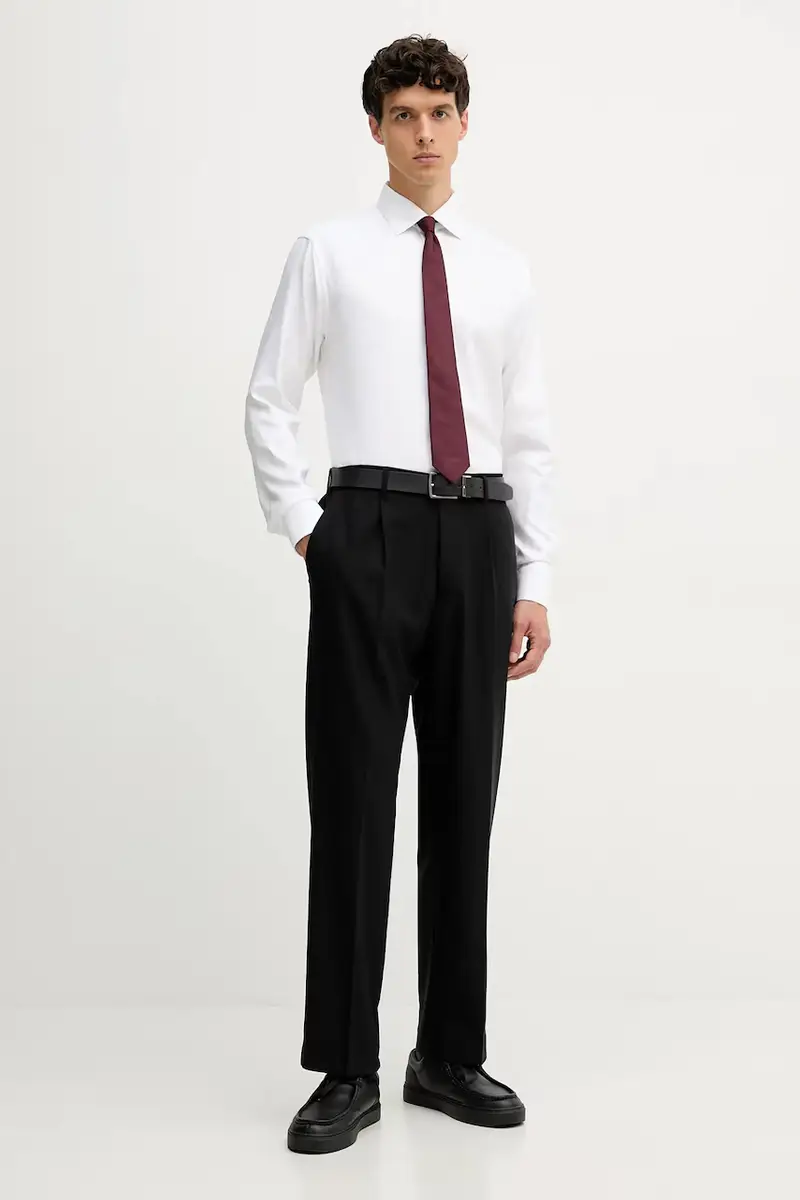 camicia in cotone uomo colore bianco 100013928 miniatura 2