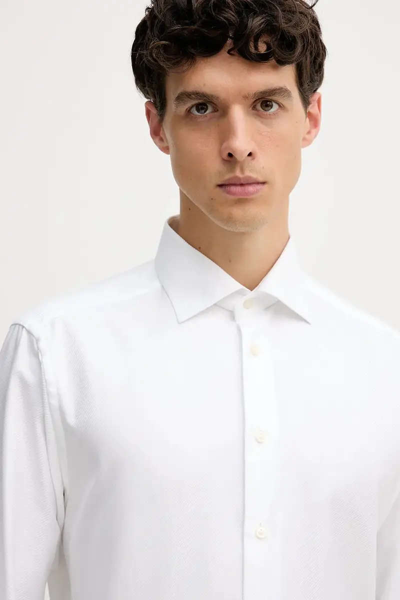 camicia in cotone uomo colore bianco 100013928 miniatura 4