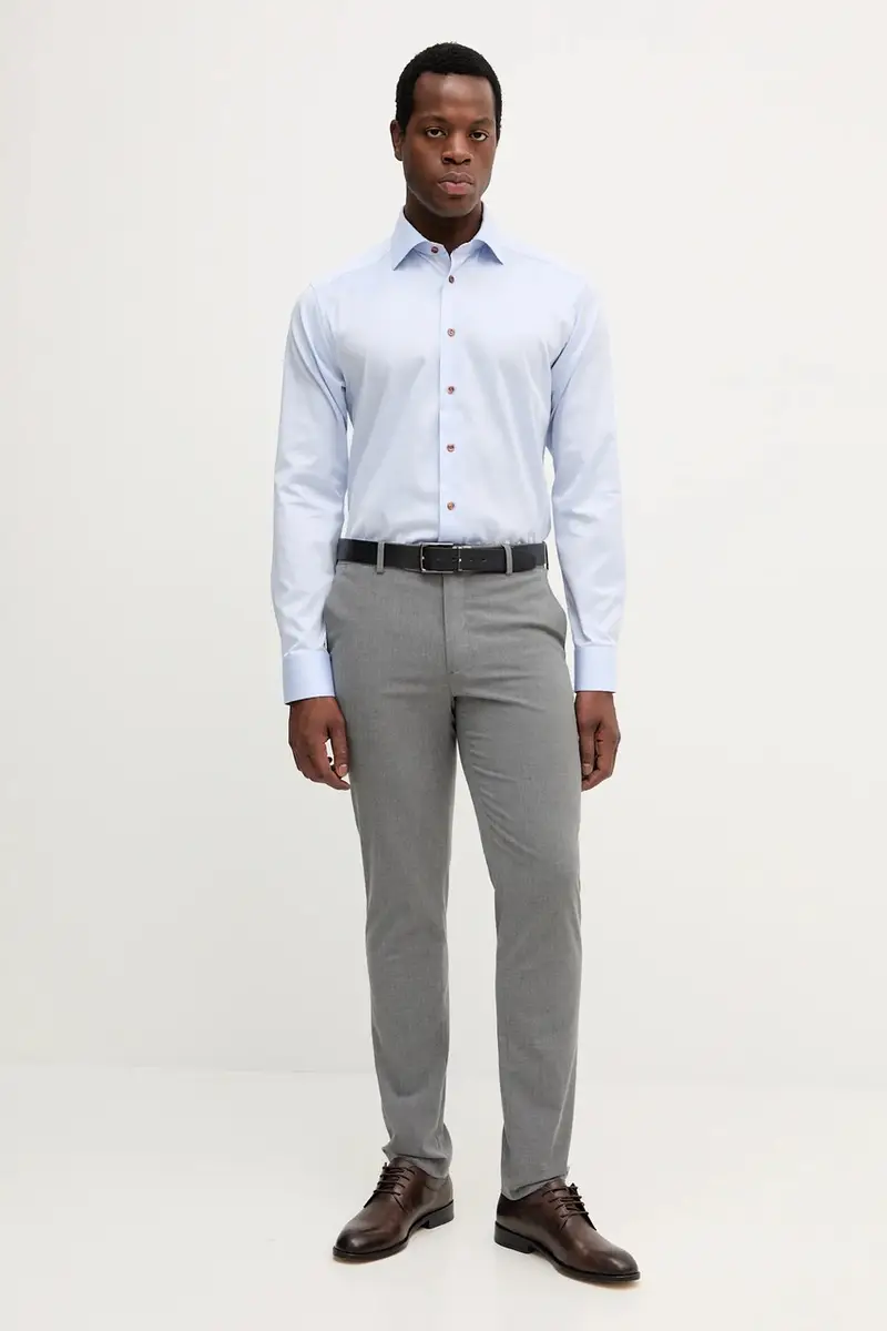 camicia in cotone uomo colore blu 100013892 miniatura 2