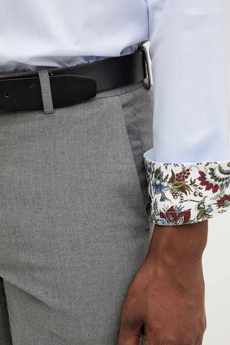 camicia in cotone uomo colore blu 100013892 miniatura 5