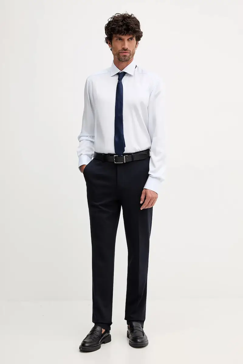 camicia in cotone uomo colore blu 100013938 miniatura 2