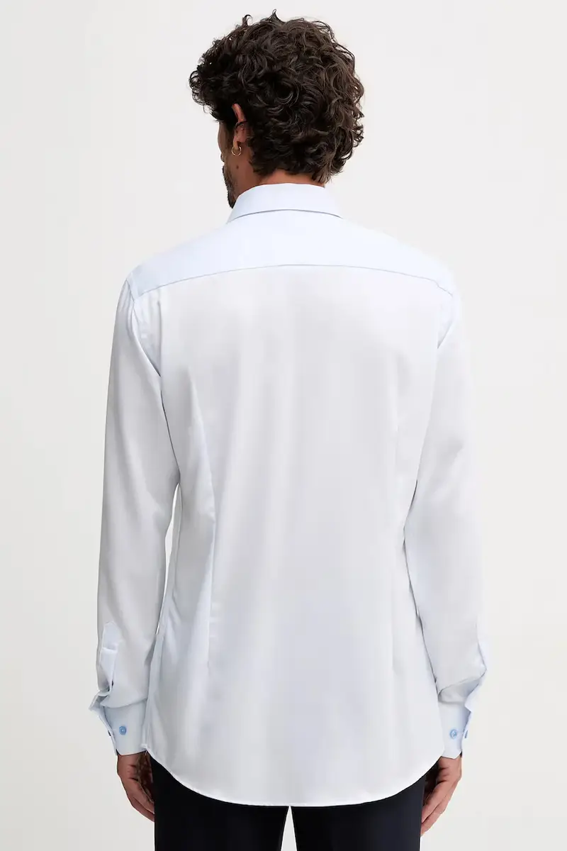 camicia in cotone uomo colore blu 100013938 miniatura 3