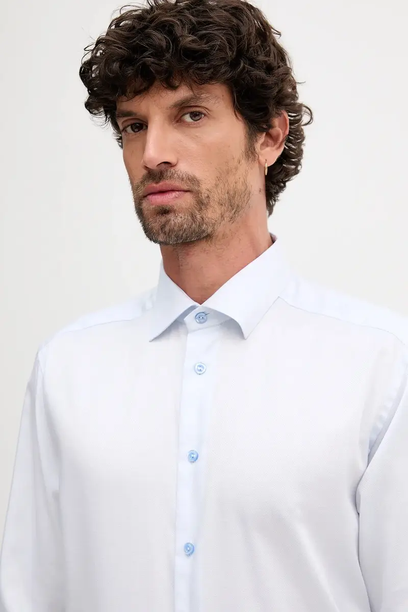 camicia in cotone uomo colore blu 100013938 miniatura 4