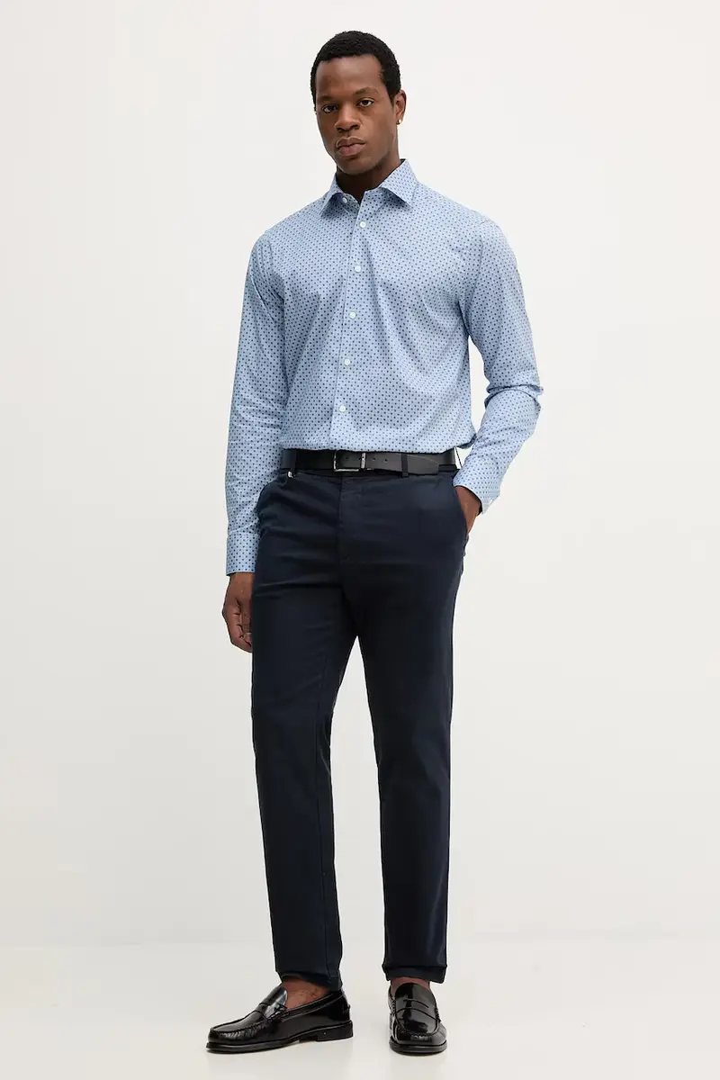 camicia in cotone uomo colore blu 100013947 miniatura 2