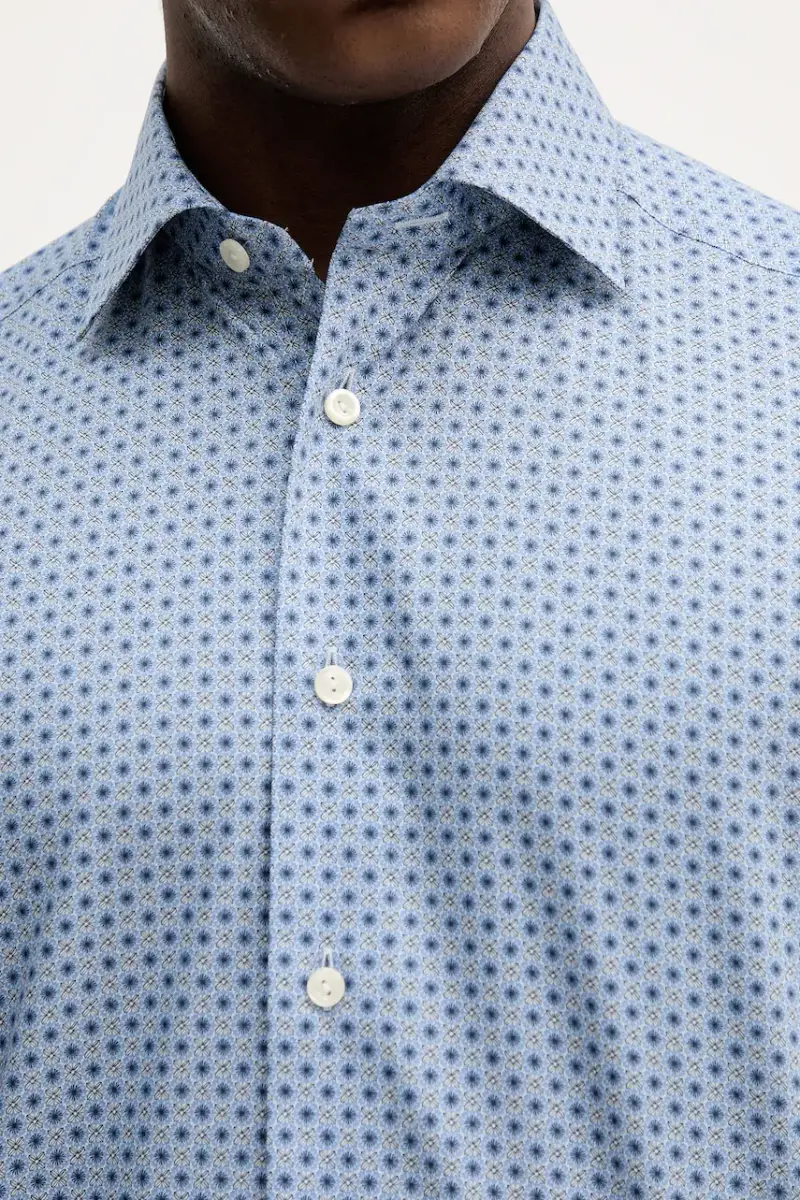 camicia in cotone uomo colore blu 100013947 miniatura 5