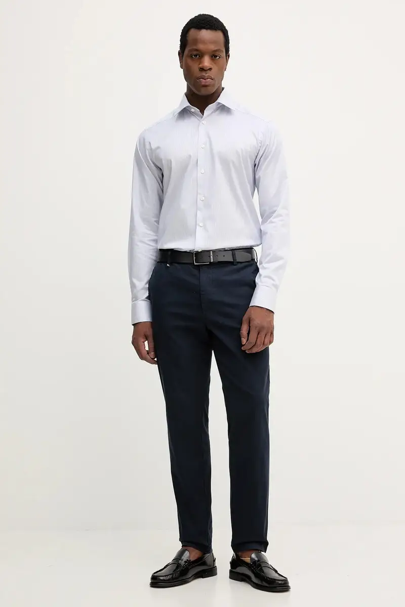 camicia in cotone uomo colore blu 100014394 miniatura 2