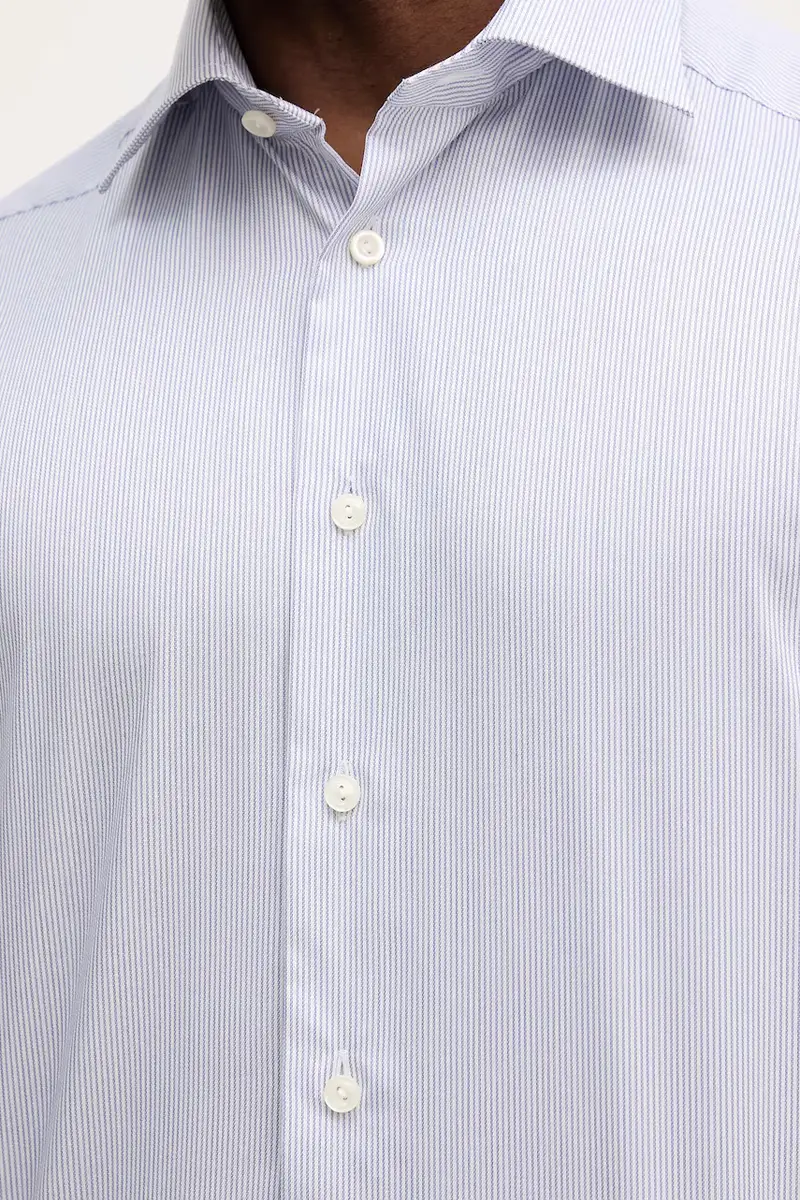 camicia in cotone uomo colore blu 100014394 miniatura 5