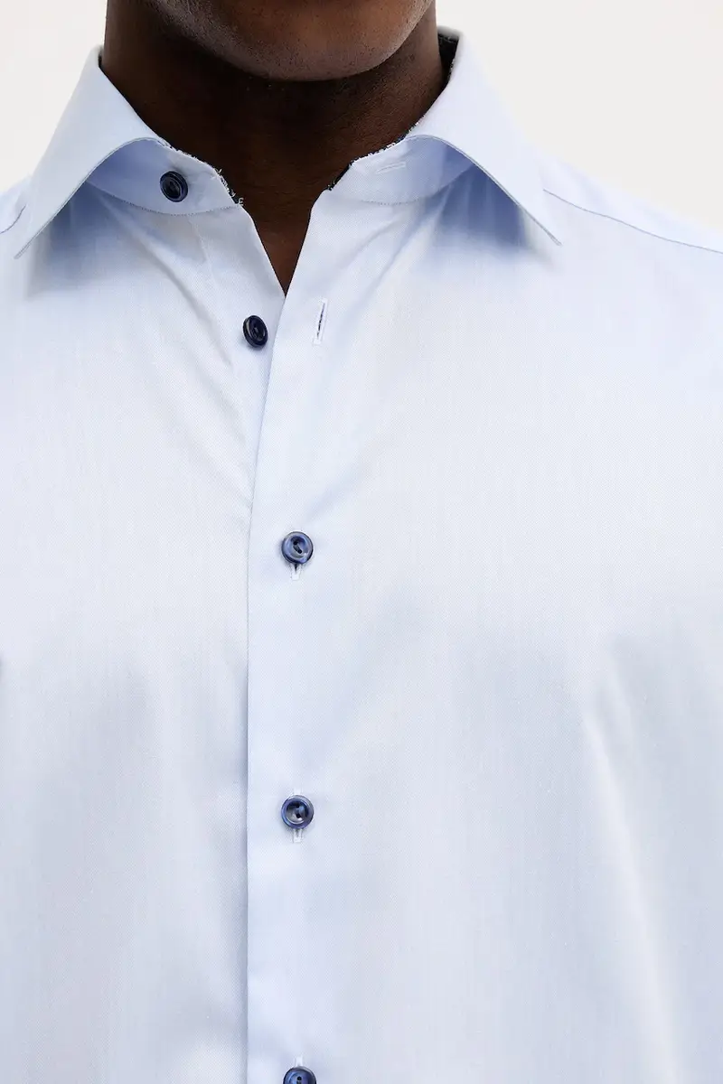 camicia in cotone uomo colore blu 100014396 miniatura 5