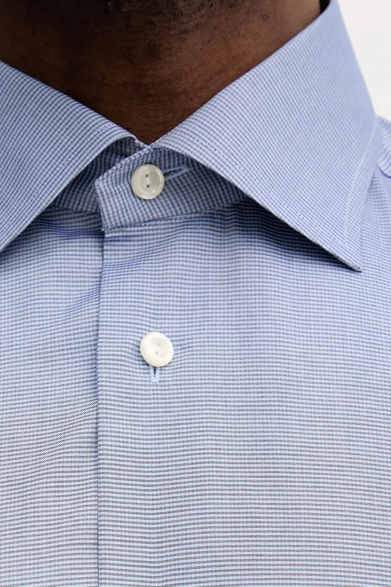 camicia in cotone uomo colore blu 100014442 miniatura 5