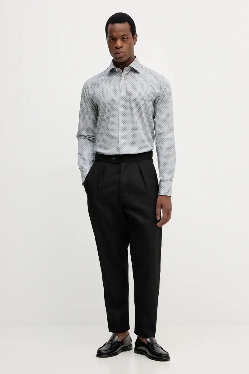 camicia in cotone uomo colore grigio 100013947 miniatura 2