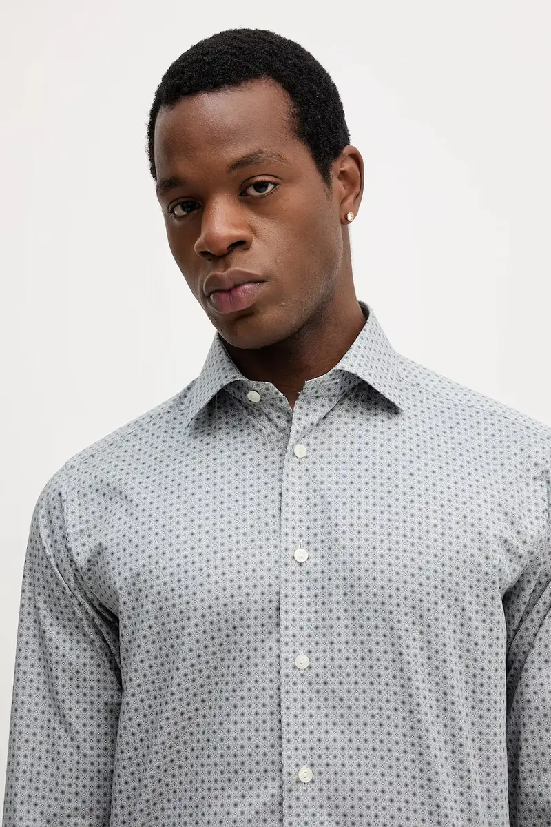 camicia in cotone uomo colore grigio 100013947 miniatura 4