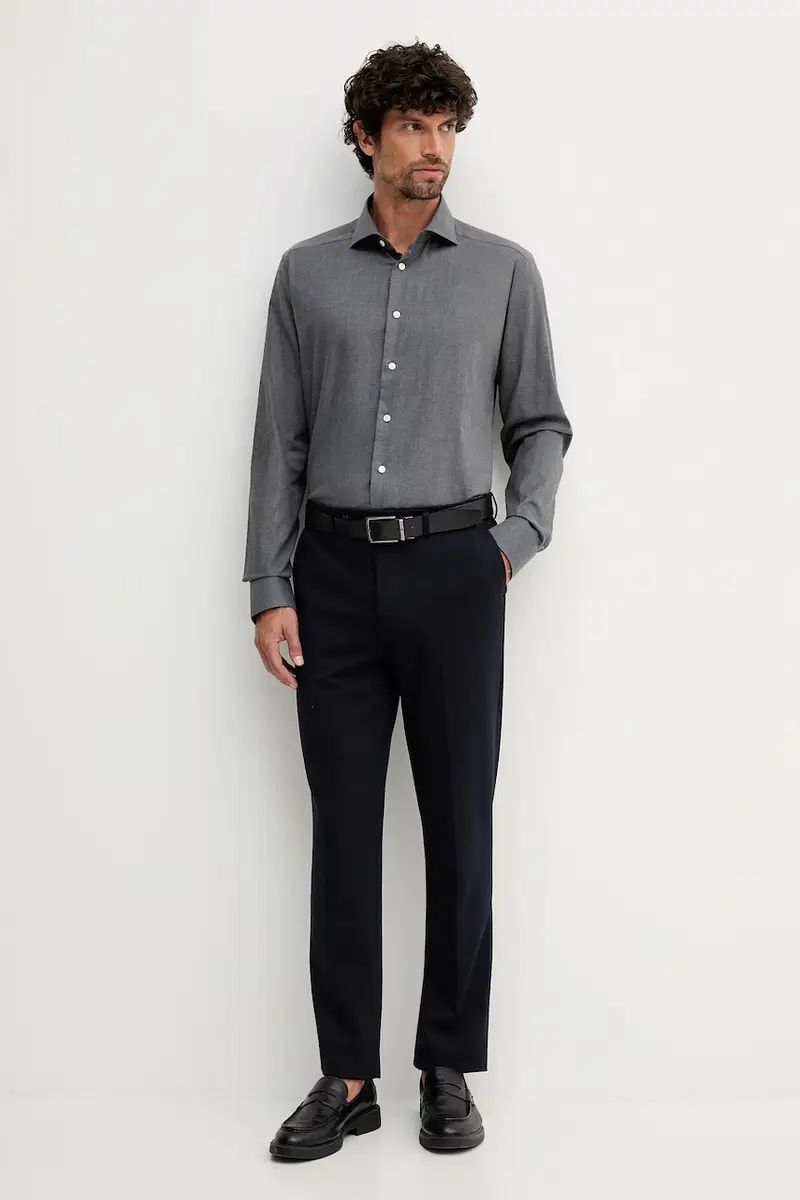 camicia in cotone uomo colore grigio 100013963 miniatura 2