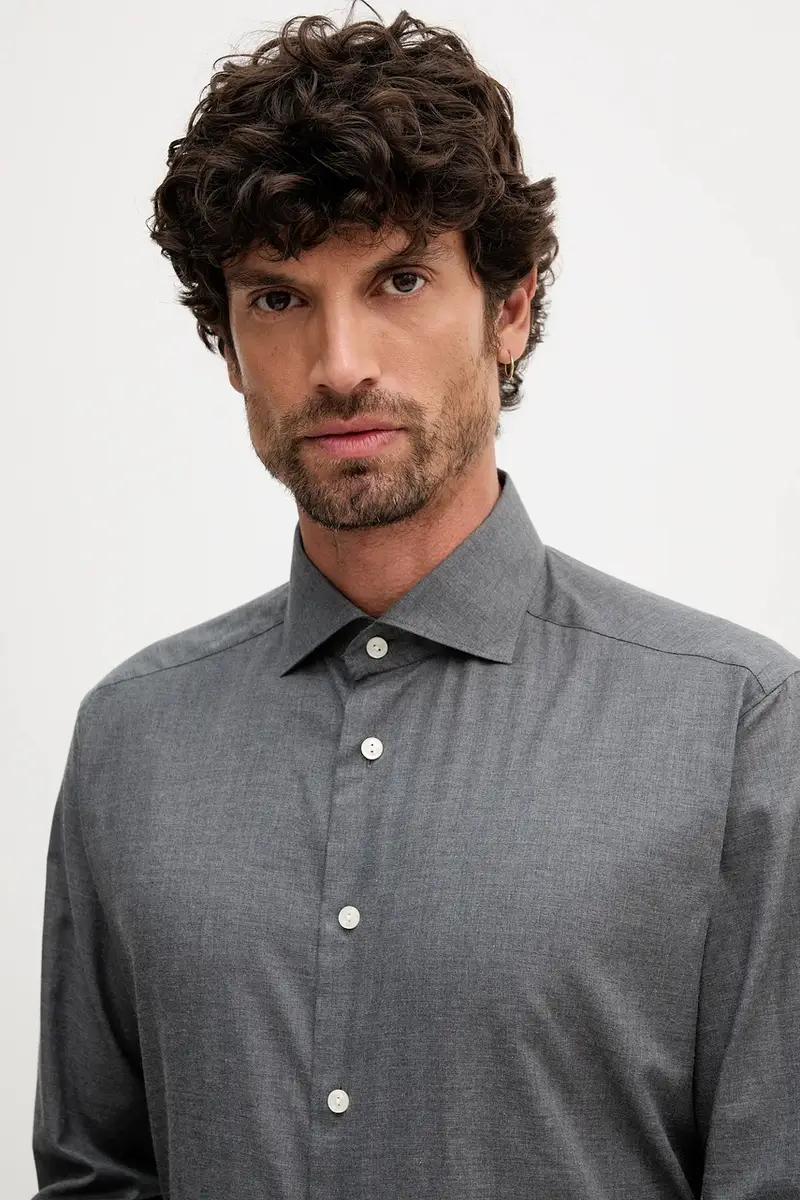camicia in cotone uomo colore grigio 100013963 miniatura 4