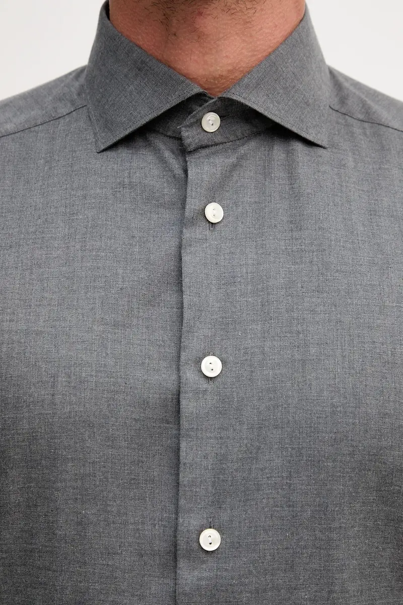 camicia in cotone uomo colore grigio 100013963 miniatura 5
