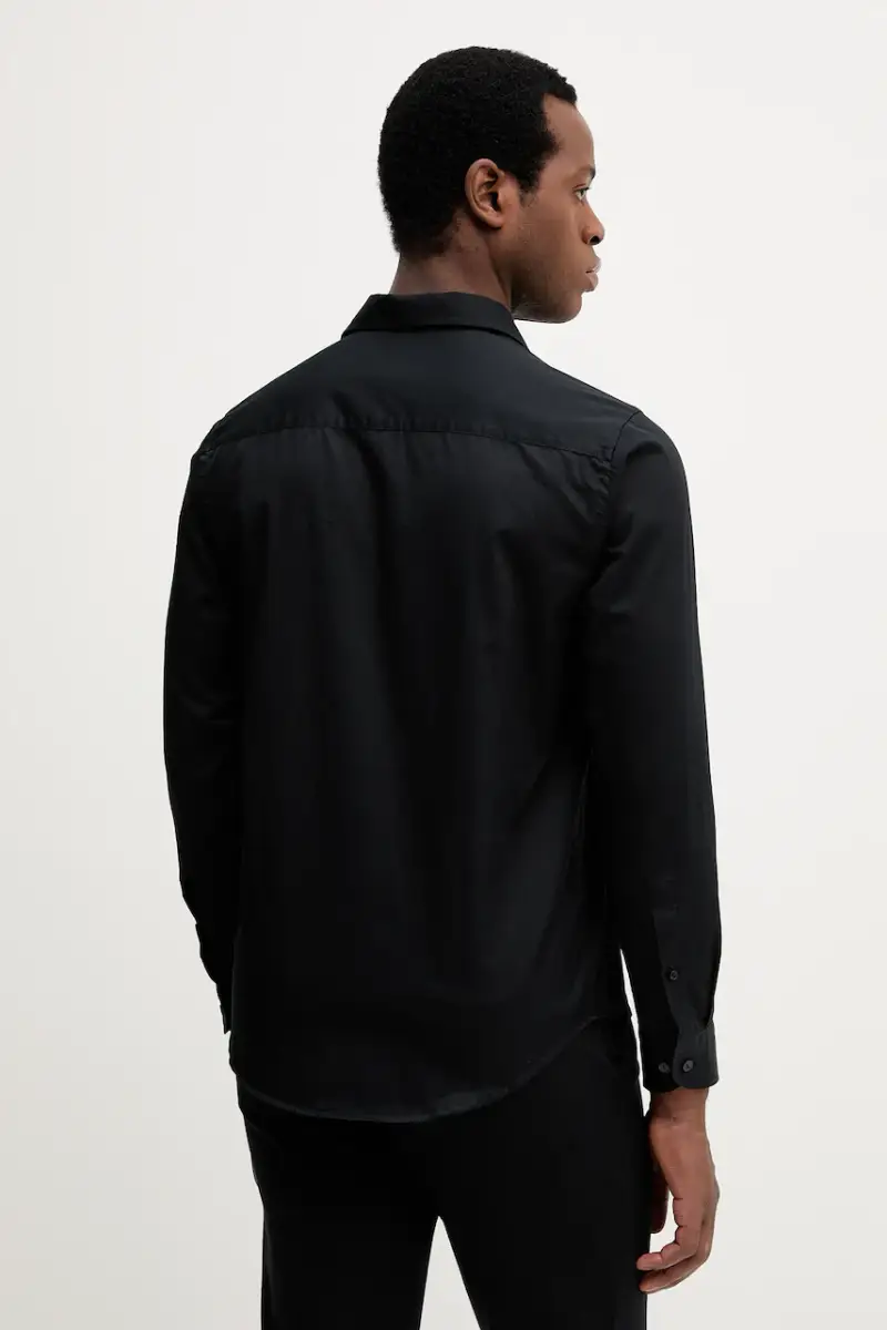 camicia in cotone uomo colore nero 100013973 miniatura 3