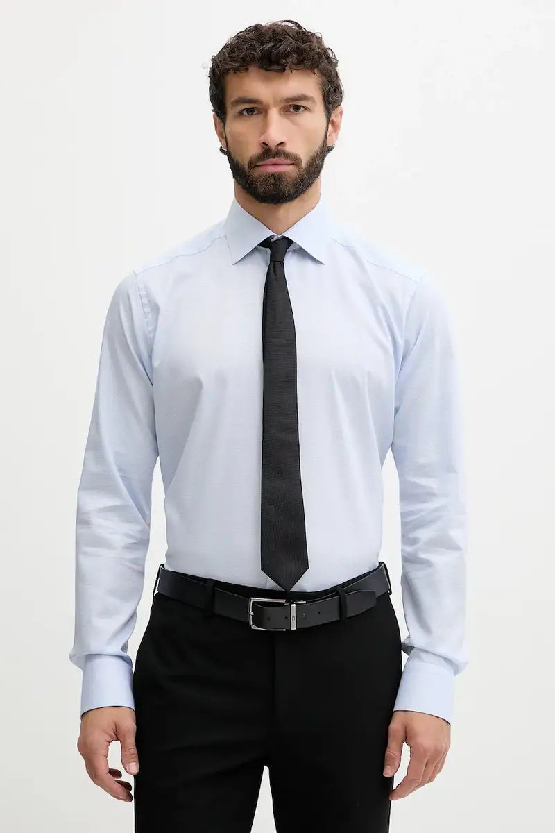 camicia in cotone uomo colore rosa 100001767 Blu