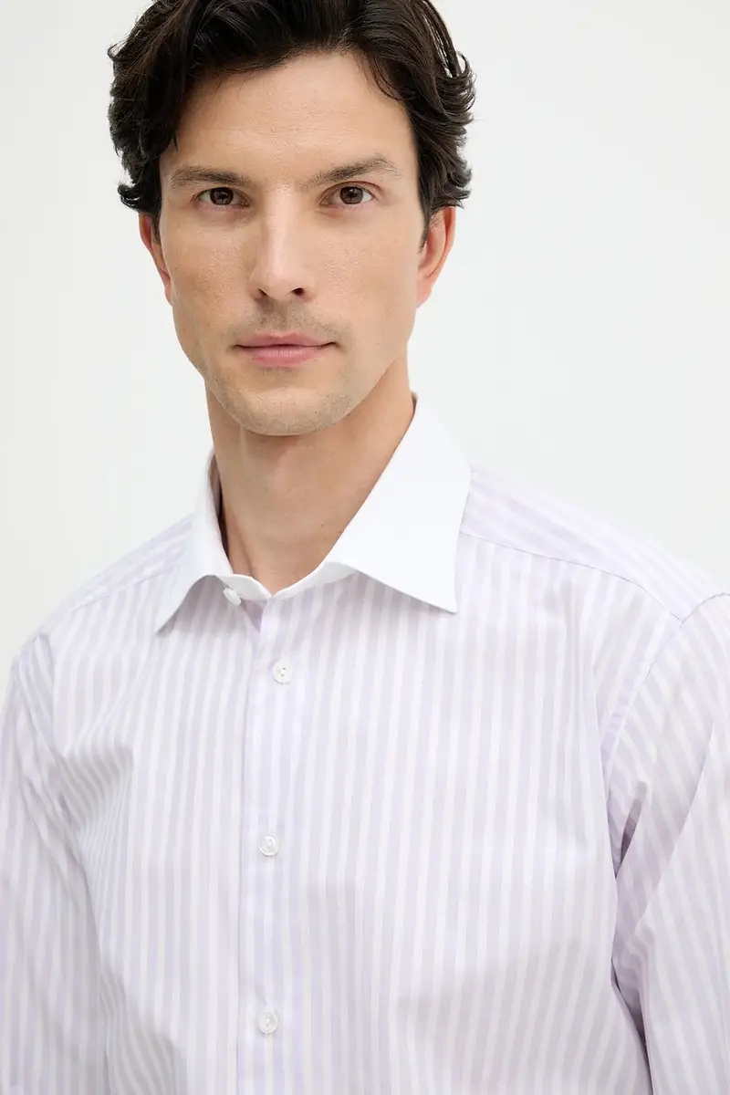 camicia in cotone uomo colore rosa 100013972 Violetto miniatura 4