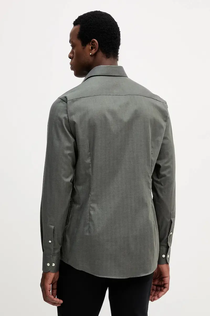 camicia in cotone uomo colore verde 100013963 miniatura 3