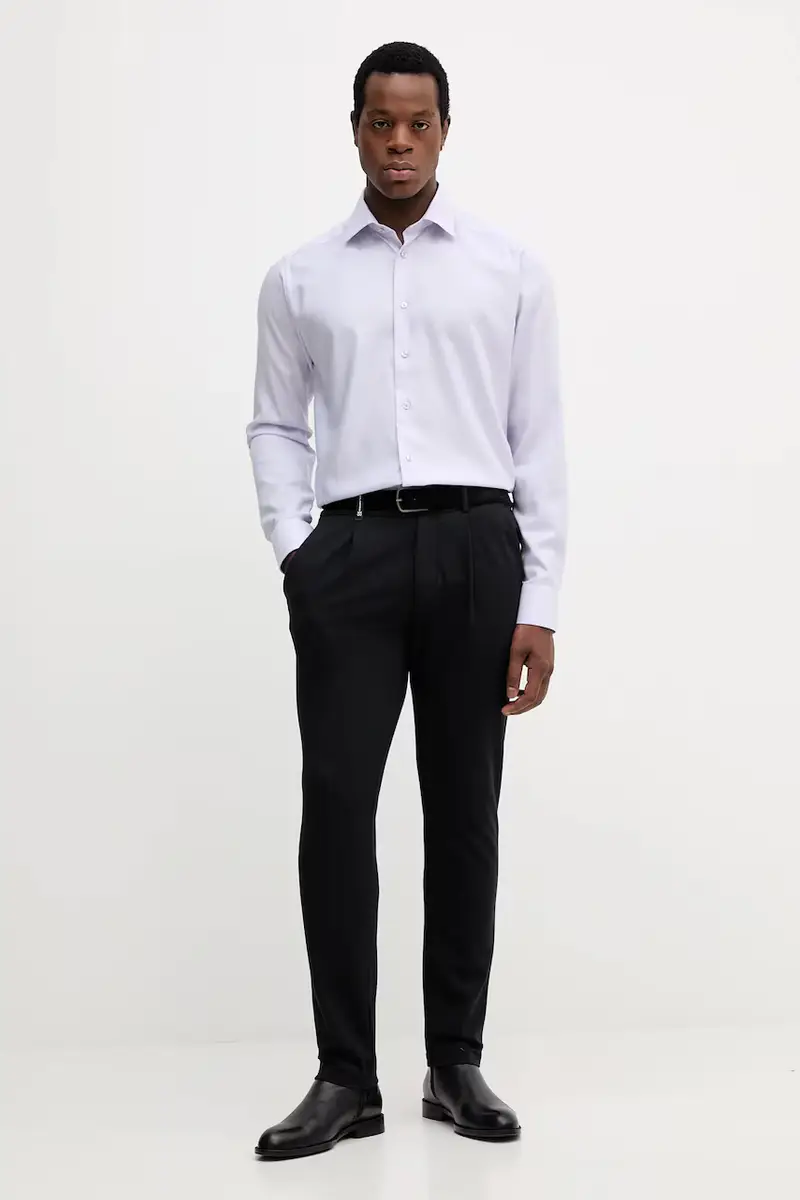 camicia in cotone uomo colore violetto 100013943 miniatura 2