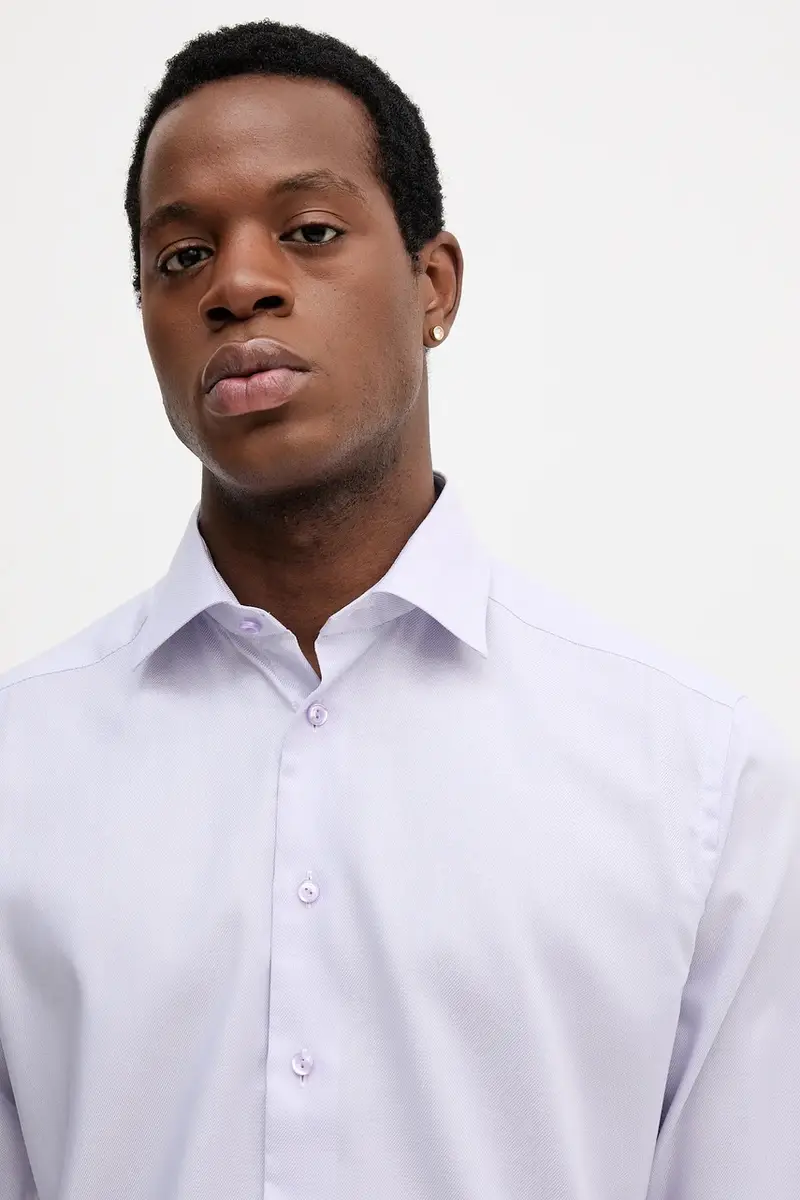 camicia in cotone uomo colore violetto 100013943 miniatura 4